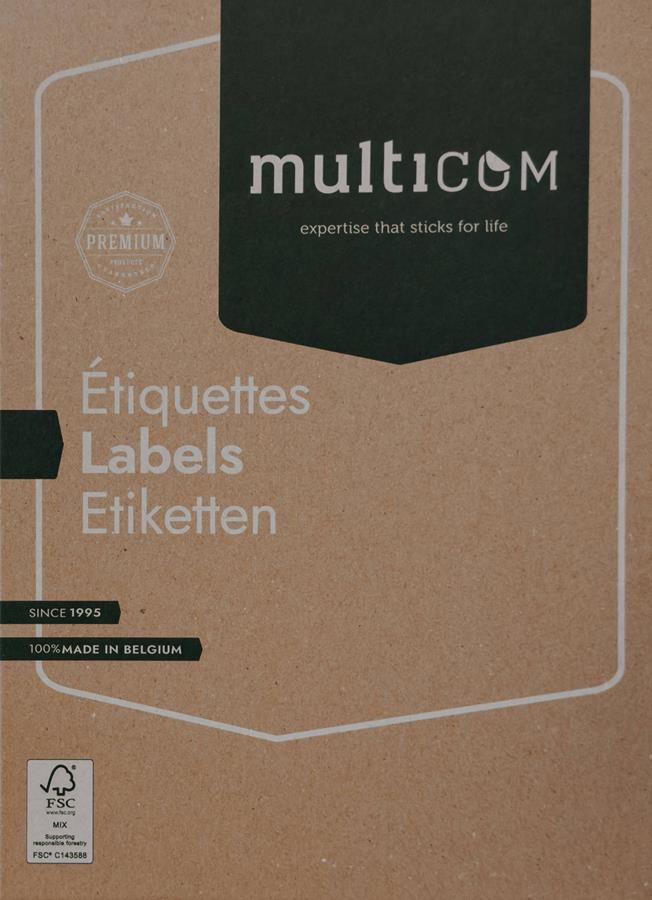 Multicom presenteert nieuw kraftpapier doosje voor verpakken zelfklevende etiketten